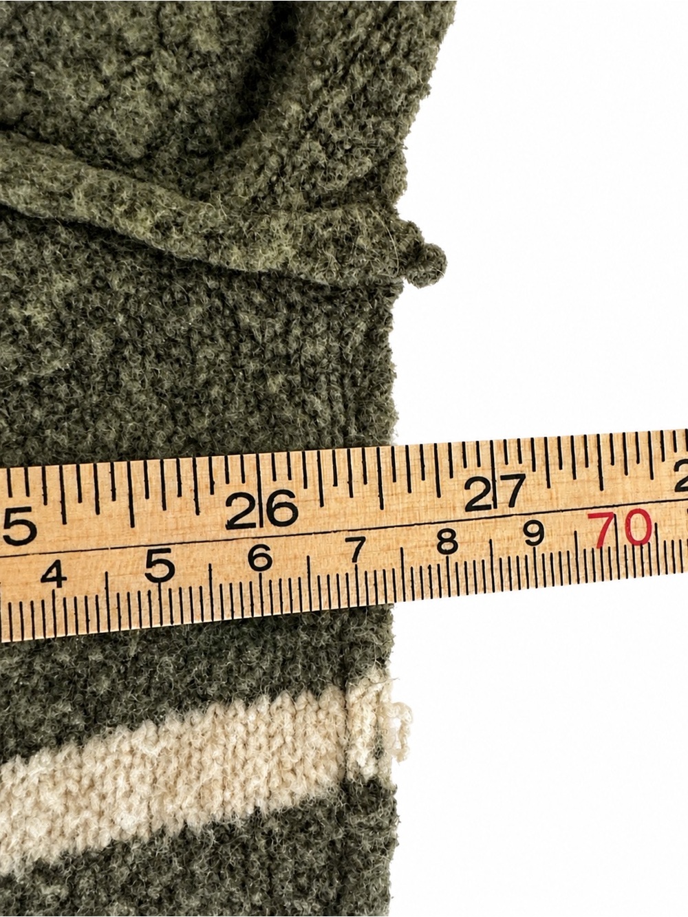 Aerie Olive Green Ivory Stripe Oversize Crewneck Sweater Neutral Cabin Granola M - Picture 8 of 10
